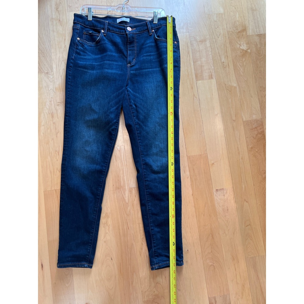 LOFT Jeans Women 12/31 Blue Modern Skinny Dark Wash Stretch Denim Distressed - Picture 7 of 10